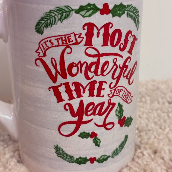 NWOT Christmas "Most Wonderful Time" Mug Cup - Picture 2 of 6
